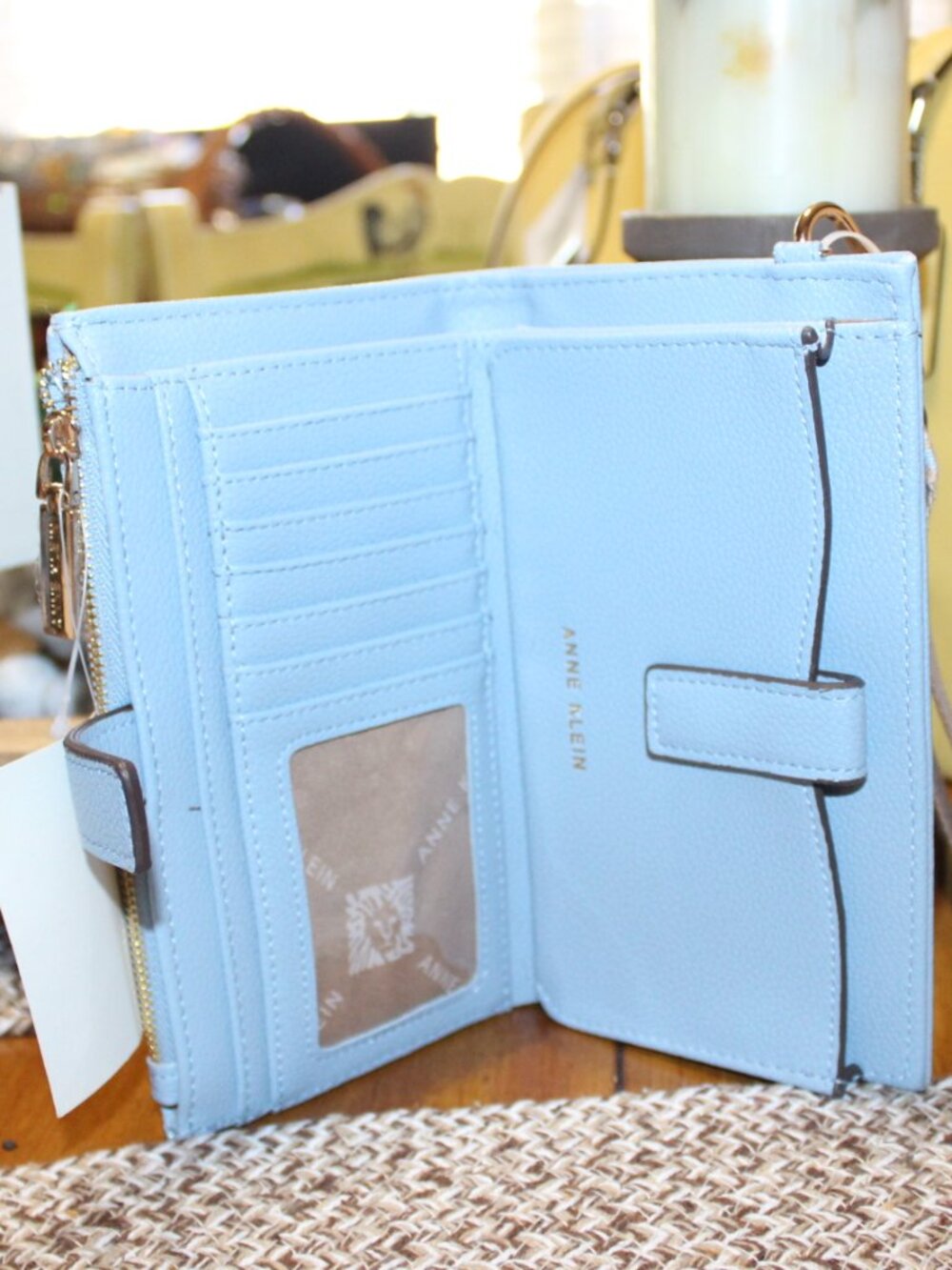NWT Anne Klein Wristlet Wallet Pretty Baby Blue - Picture 4 of 12